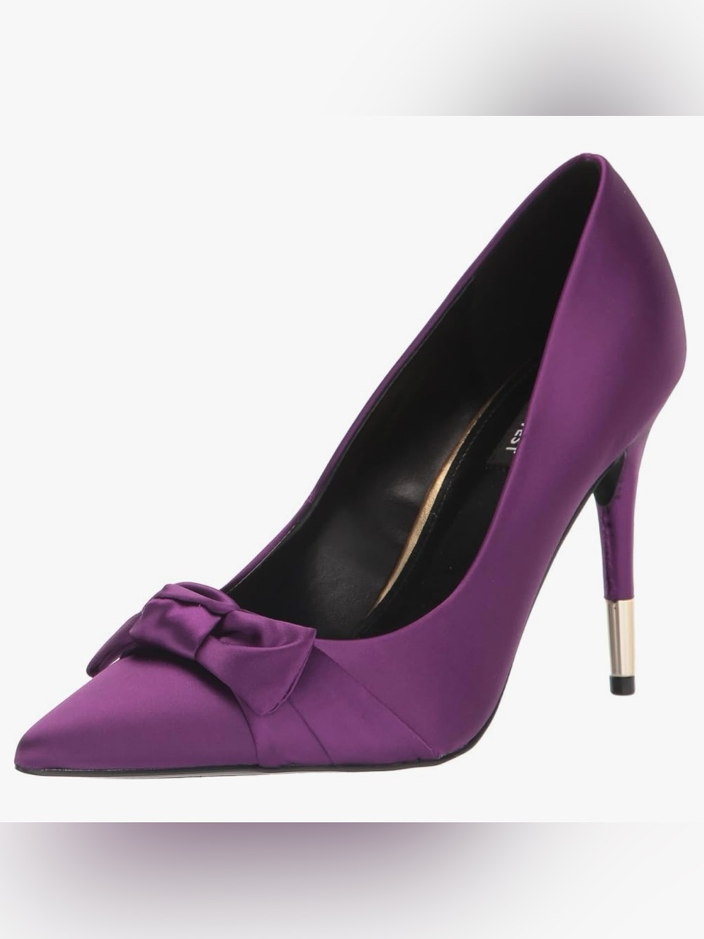 NWT Woman’s Nine West Purple Pointed-Toe Satin Pumps with Bow - Picture 5 of 11
